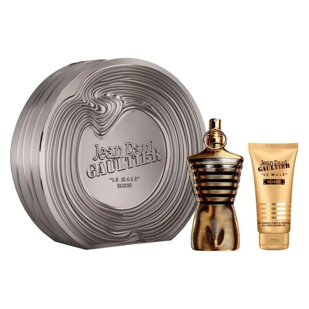 JPG Le Male Elixir Gift Set for Men (4.2 PARFUM SPR + 2.5 ALL OVER SG) - New
